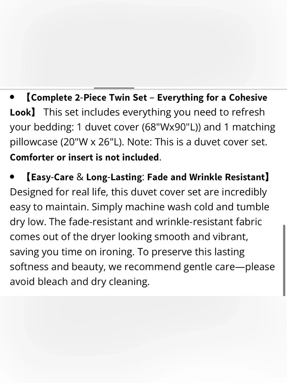 TWIN Size DUVET 2 Pc Set 100% WASHED COTTON - HEATHER BLUE